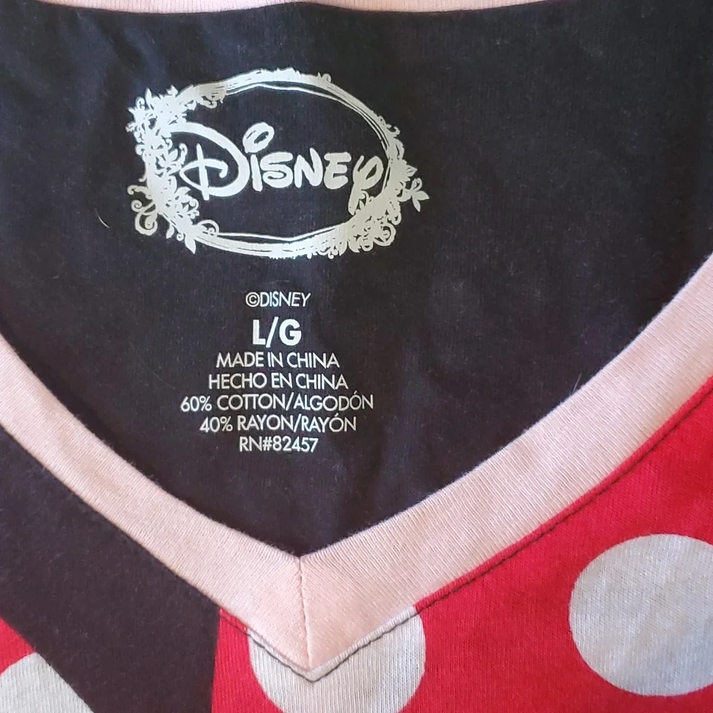 Disney Minnie Mouse V-Neck Tee L - Picture 2 of 4